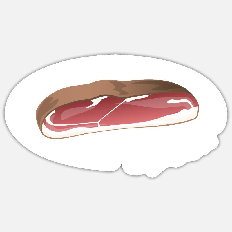 Bacon avec écriture Sticker taille S (10 x 10 cm)