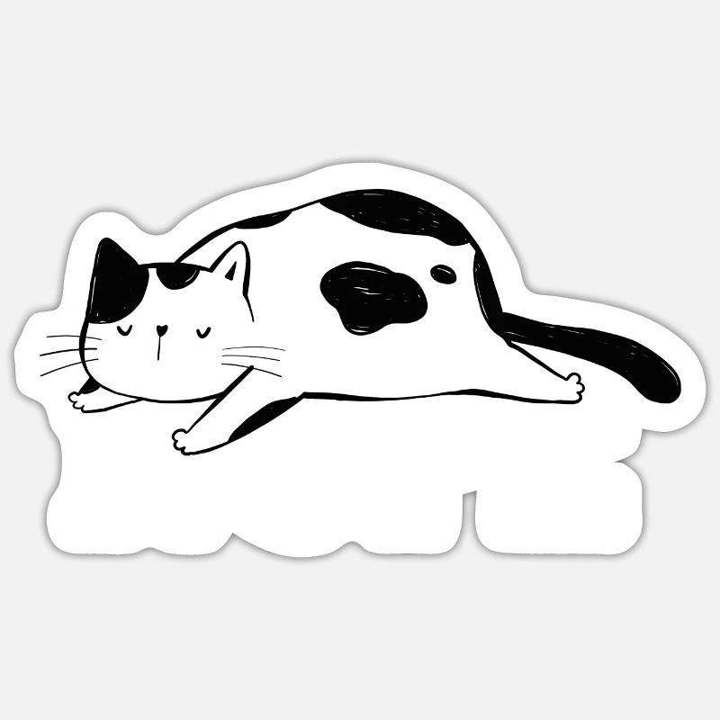 Chat Nope - Sticker taille S (10 x 10 cm) - blanc mat