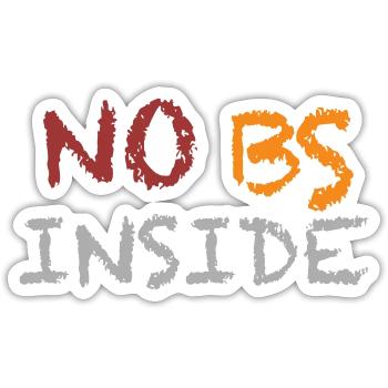 NoBS - Sticker Größe S (10 x 10 cm) - Mattweiß - Vorne