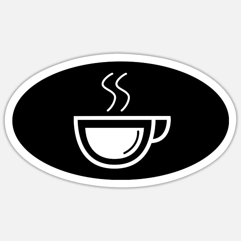 Semicircle and coffee - - Sticker size S (10 x 10 cm) - white matte