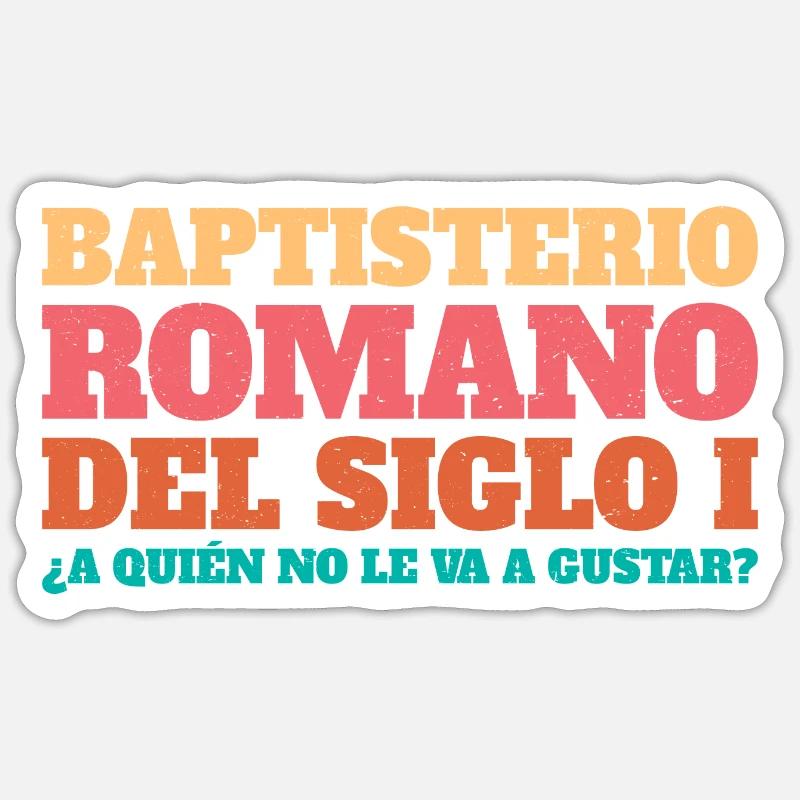 Baptistère romain du Ier siècle - Sticker taille S (10 x 10 cm) - blanc mat