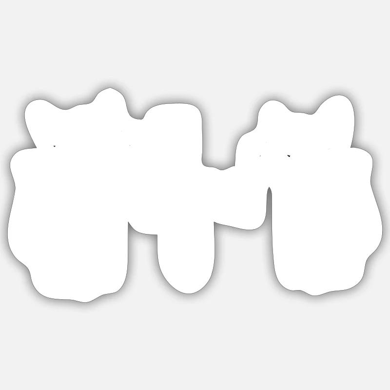 Ich liebe dich katzen katze - Sticker Größe S (10 x 10 cm) - Mattweiß