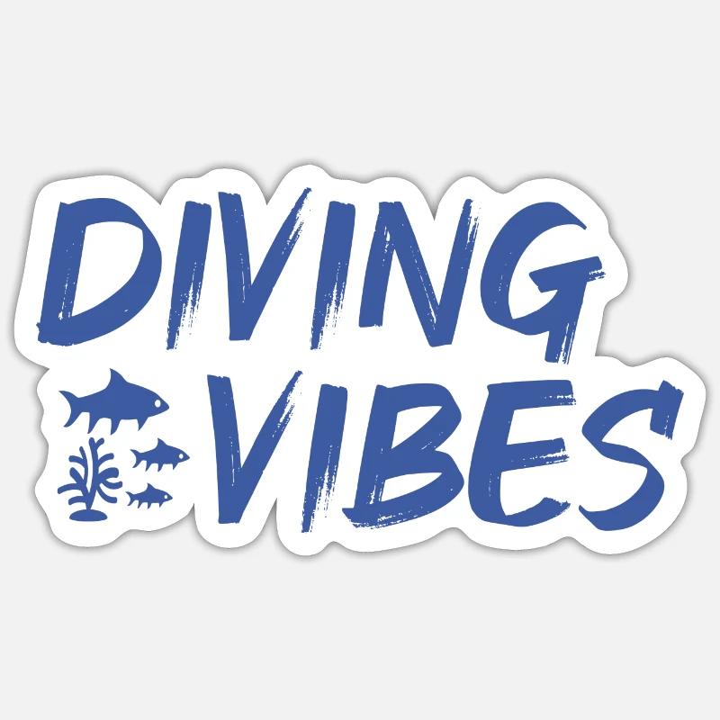 Vibrations de plongée - Sticker taille S (10 x 10 cm) - blanc mat