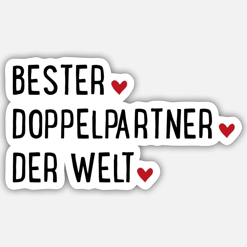 Doppelpartner - Sticker Größe S (10 x 10 cm) - Mattweiß
