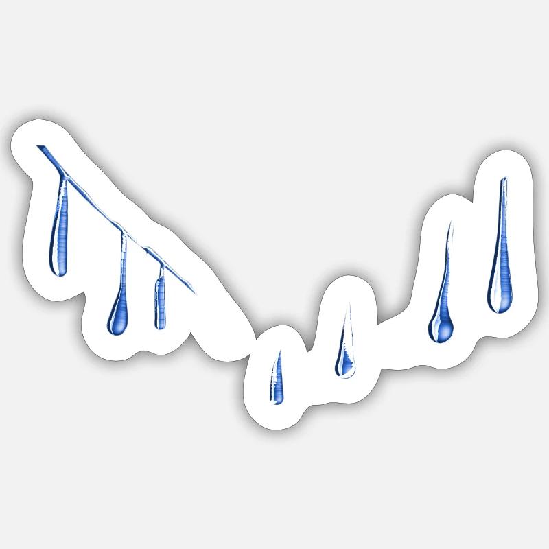 gouttes d’eau symbole eau bleue - Sticker taille S (10 x 10 cm) - blanc mat