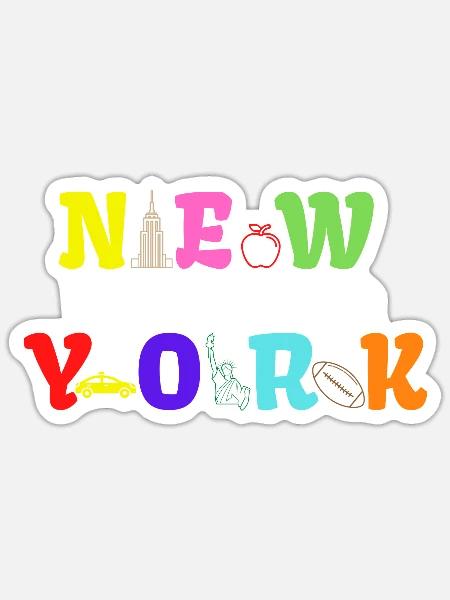 Vintage NEW YORK Shirt - Sticker Größe S (10 x 10 cm) - Mattweiß