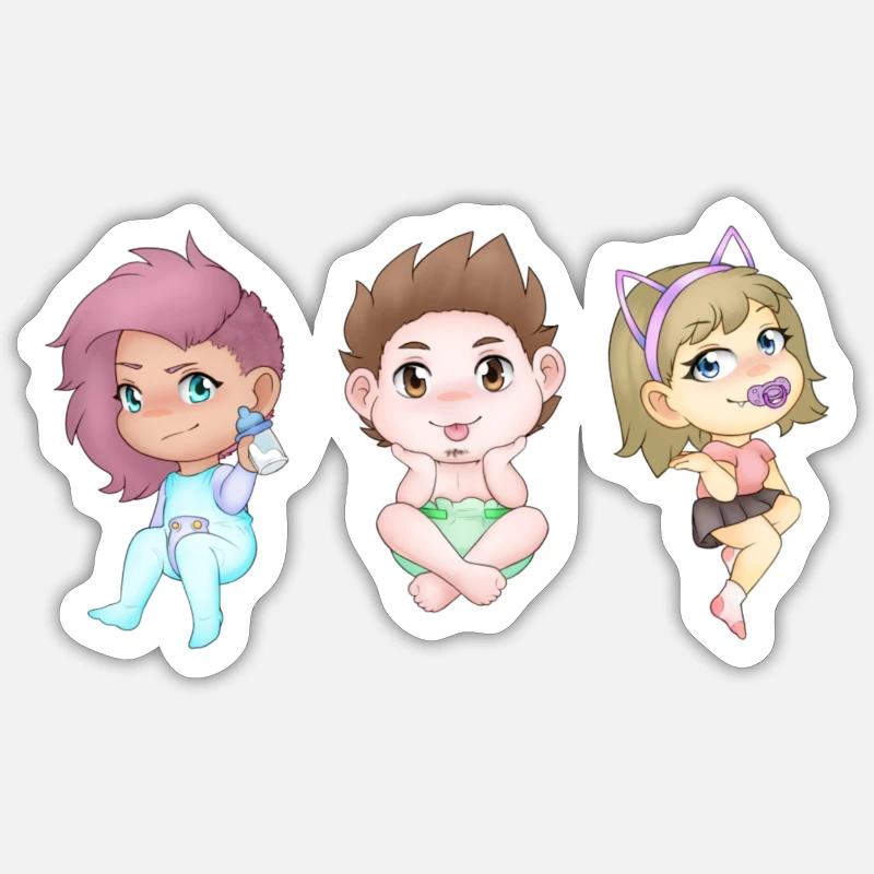 Maskottchen Schnitt Gross - Sticker Größe S (10 x 10 cm) - Mattweiß