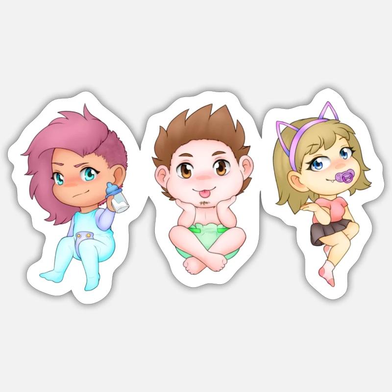 Maskottchen Schnitt Satt Gross - Sticker Größe S (10 x 10 cm) - Mattweiß