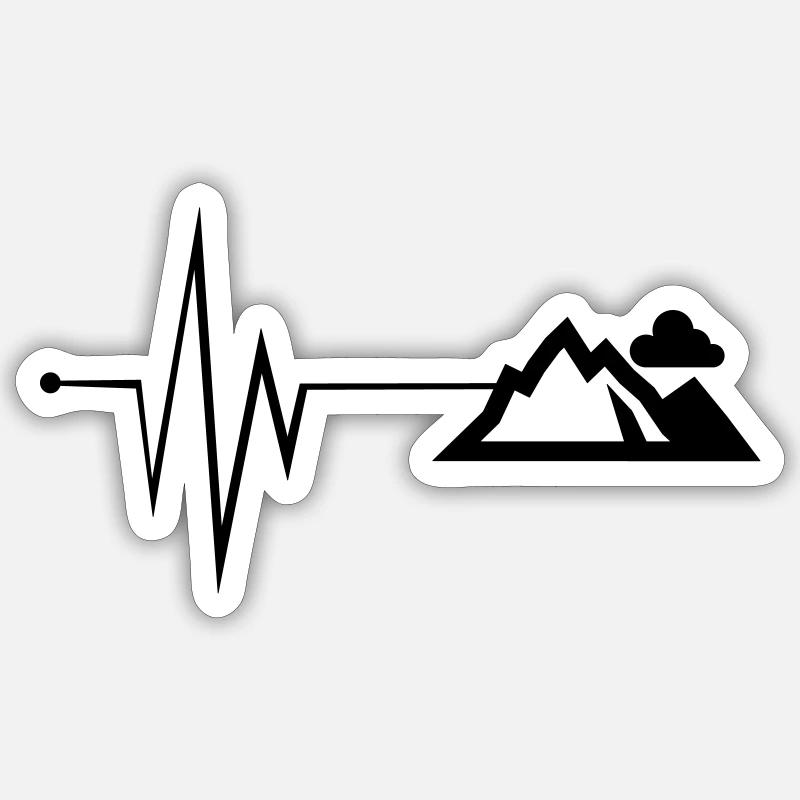 Mountains Mountains Pulse - Sticker size S (10 x 10 cm) - white matte