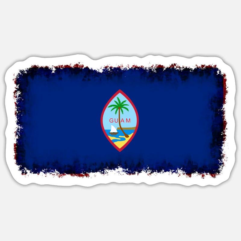 Guam - Sticker taille S (10 x 10 cm) - blanc mat