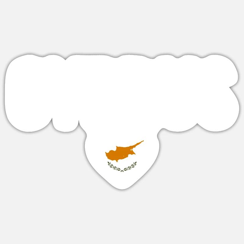 Chypre Drapeau chypriote Chypriote - Sticker taille S (10 x 10 cm) - blanc mat