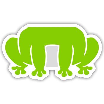 Disguise costume sitting frog - Sticker size S (10 x 10 cm) - white matte - Front
