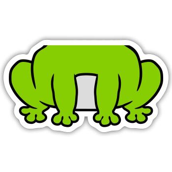 Costume small sitting frog - Sticker size S (10 x 10 cm) - white matte - Front