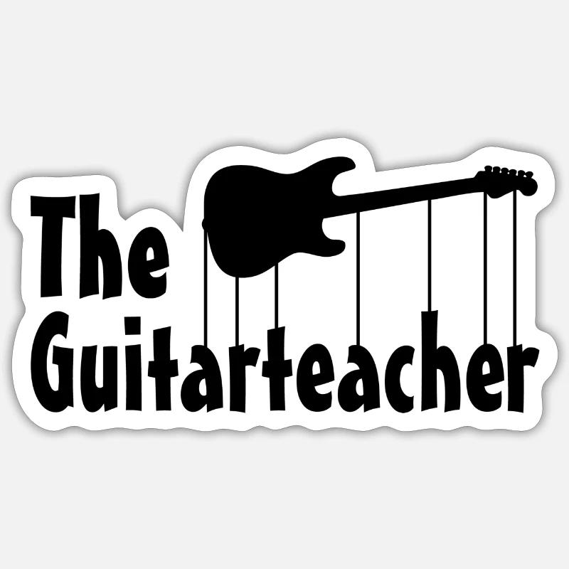 Le professeur de guitare - Sticker taille S (10 x 10 cm) - blanc mat