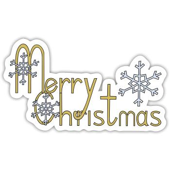 Merry Christmas - Sticker size S (10 x 10 cm) - white matte - Front