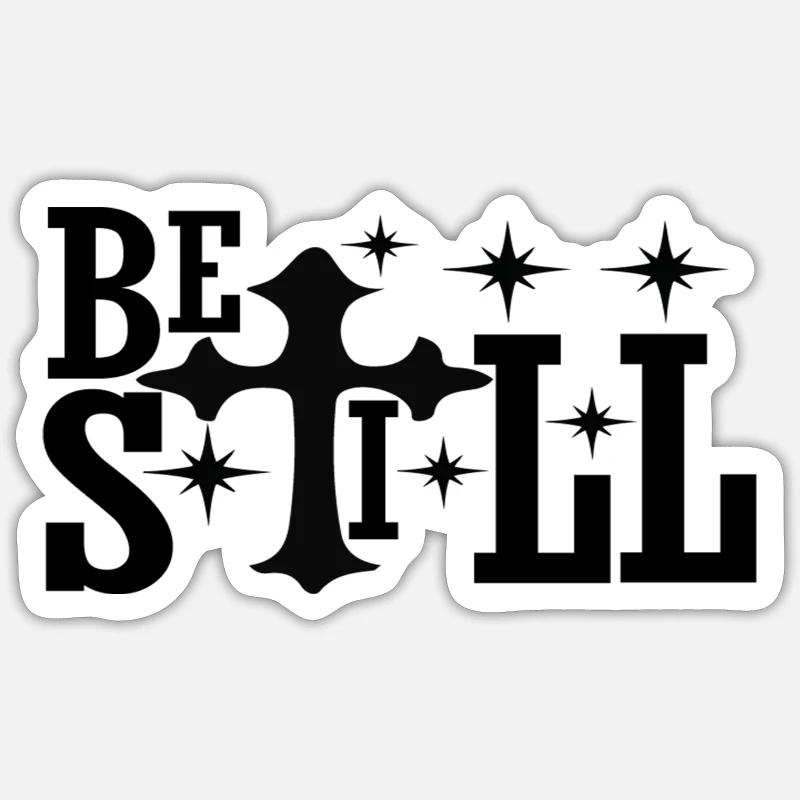 Restez immobile - Sticker taille S (10 x 10 cm) - blanc mat