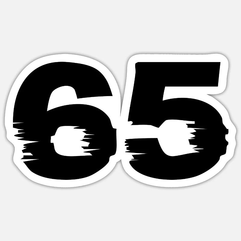 Numéro 65 - Sticker taille S (10 x 10 cm) - blanc mat