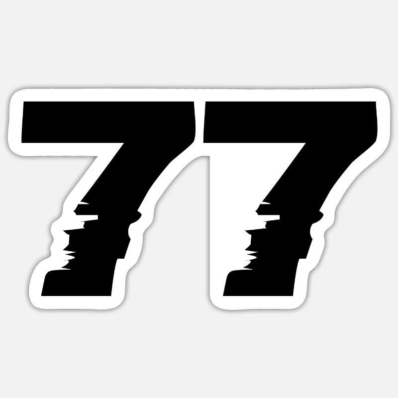 Numéro 77 Sticker taille S (10 x 10 cm)