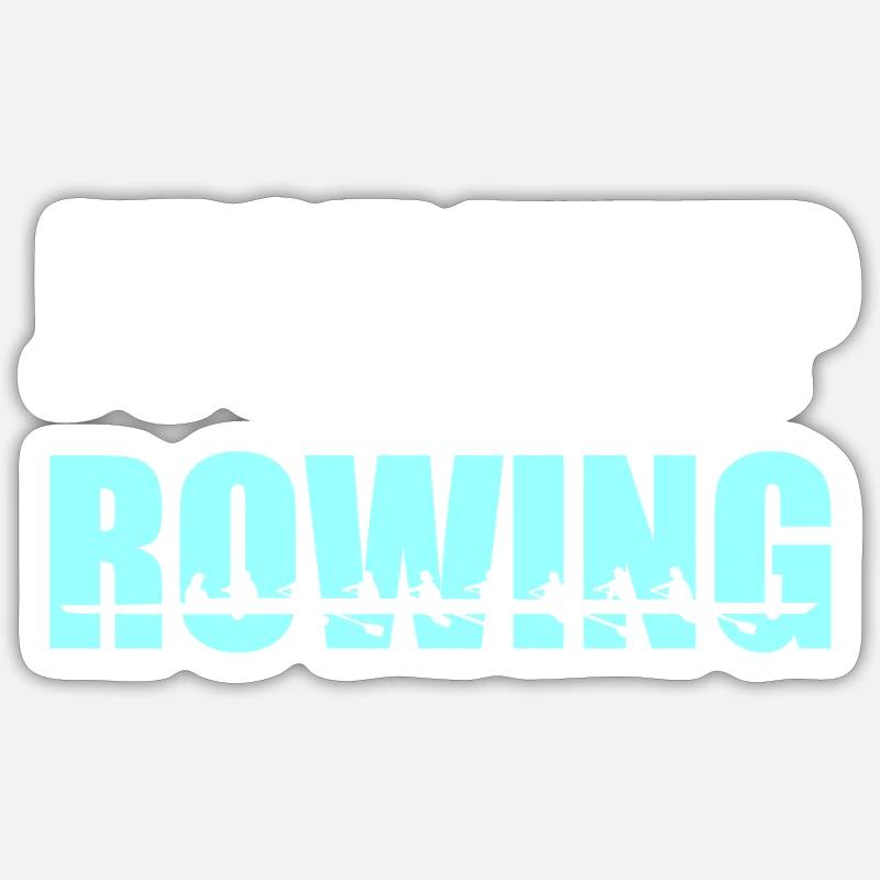 Aviron, équipe féminine d’aviron - Continuez à ramer - Sticker taille S (10 x 10 cm) - blanc mat