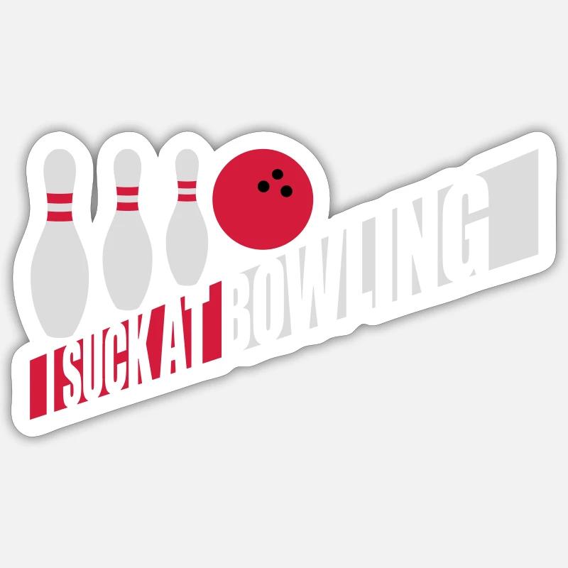 I suck at bowling - Sticker size S (10 x 10 cm) - white matte