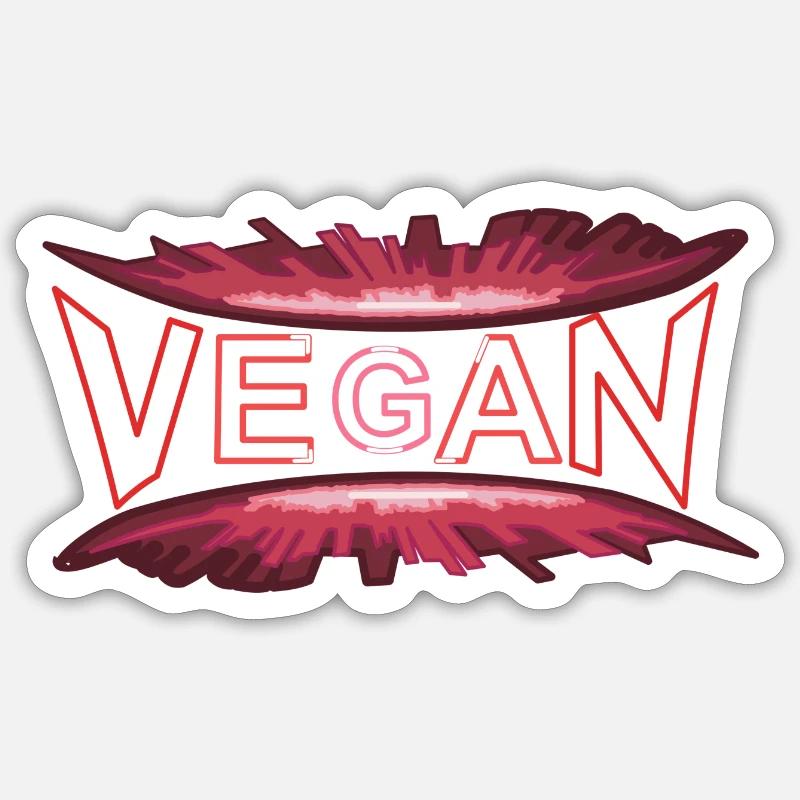 VEGAN-dynamic-style red - Sticker Größe S (10 x 10 cm) - Mattweiß