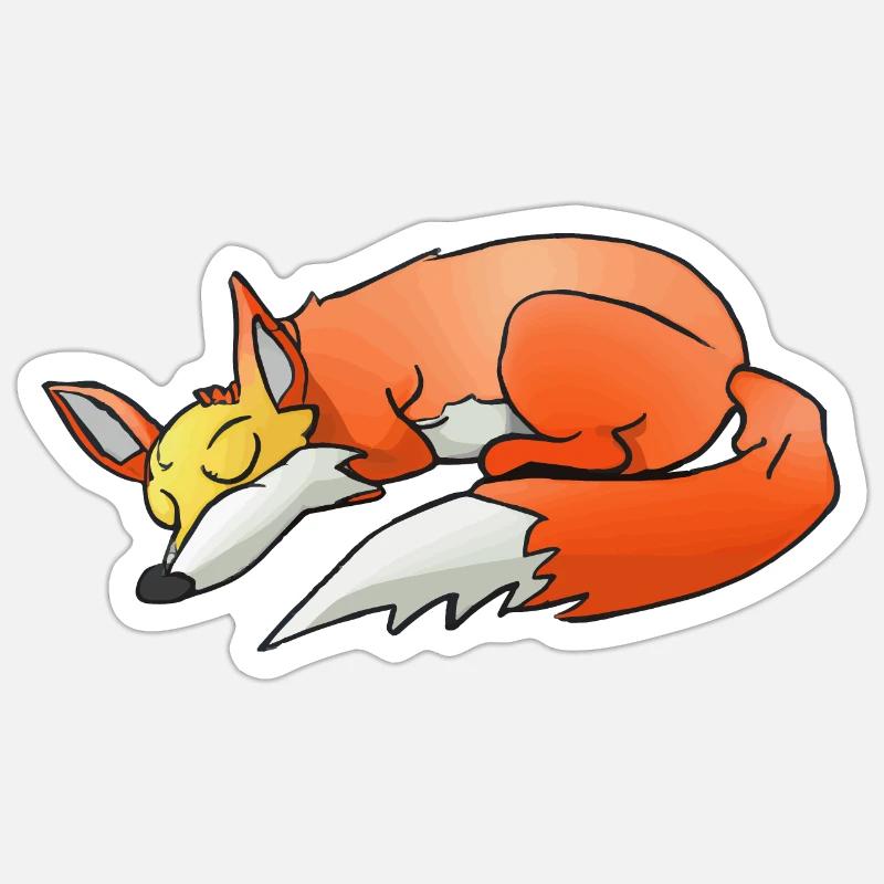 Sleeping Fox Chemise de couchage Fox Lover Sticker taille S (10 x 10 cm)