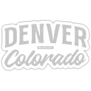 Vintage Denver Colorado - Sticker taille S (10 x 10 cm) - blanc mat - Devant