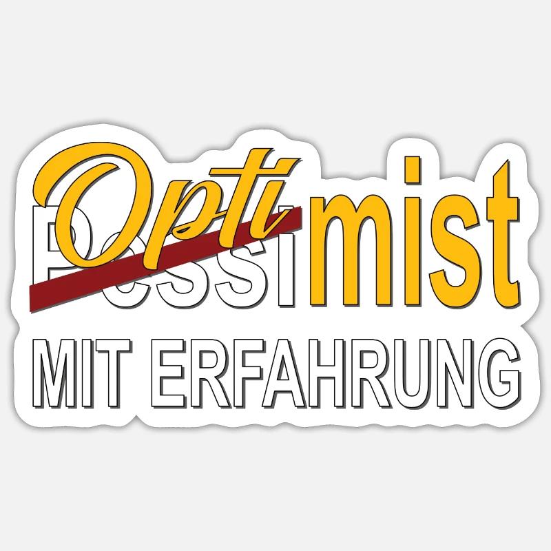 Optimist mit Erfahrung Geschenk Sticker Größe S (10 x 10 cm)