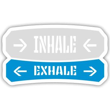 Inspirez expirez Yoga citation - Sticker taille S (10 x 10 cm) - blanc mat - Devant