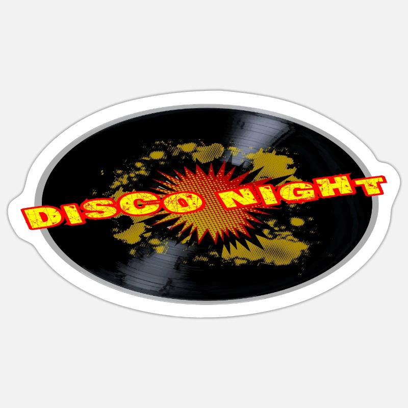 Disco Night Exploding Long Playing Record Sticker size S (10 x 10 cm)