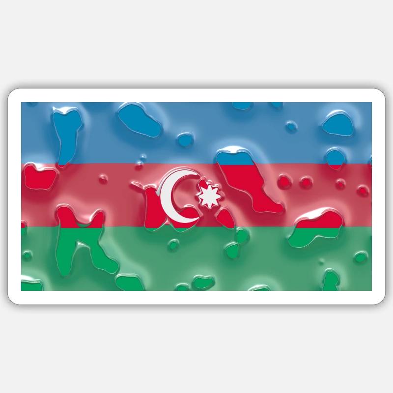 Aserbaidschan - Sticker Größe S (10 x 10 cm) - Mattweiß