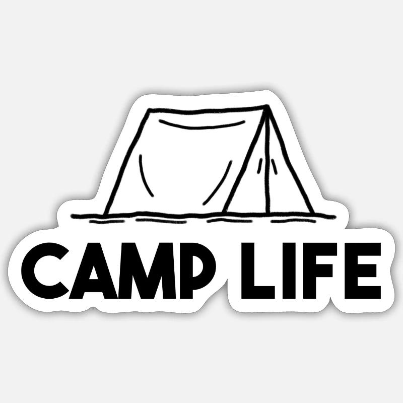 Camp Life - Sticker Größe S (10 x 10 cm) - Mattweiß