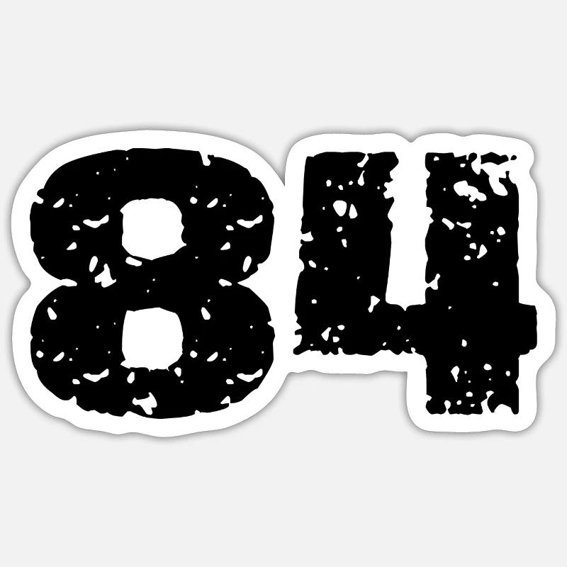 Maillot à numéros 84 - Sticker taille S (10 x 10 cm) - blanc mat