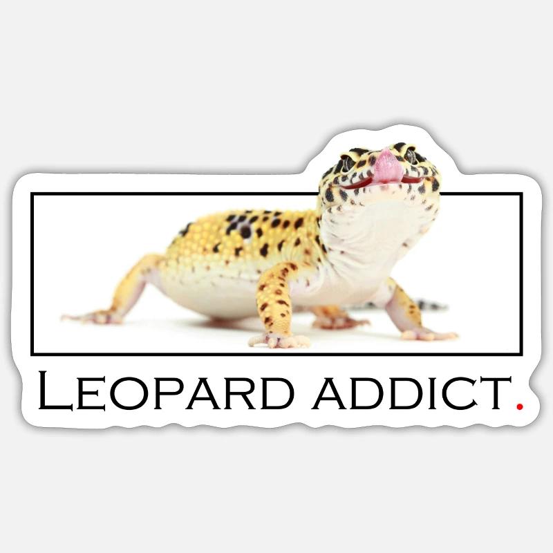 Leopard addict - Sticker taille S (10 x 10 cm) - blanc mat