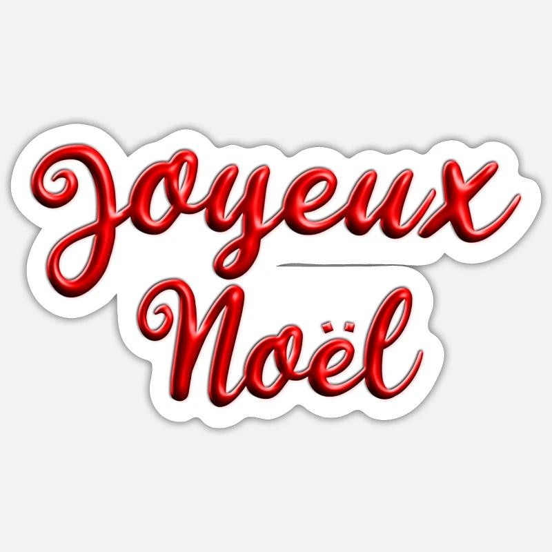 Joyeux Noël Rouge - Sticker taille S (10 x 10 cm) - blanc mat