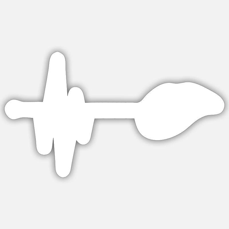 Lip pulse - Sticker size S (10 x 10 cm) - white matte