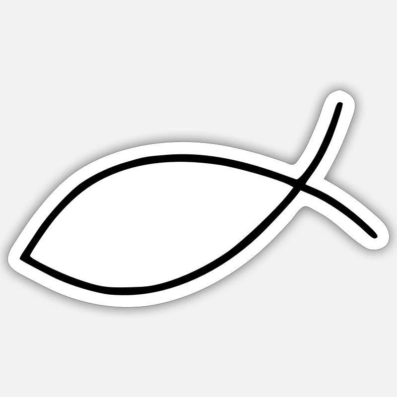 Poisson - Sticker taille S (10 x 10 cm) - blanc mat