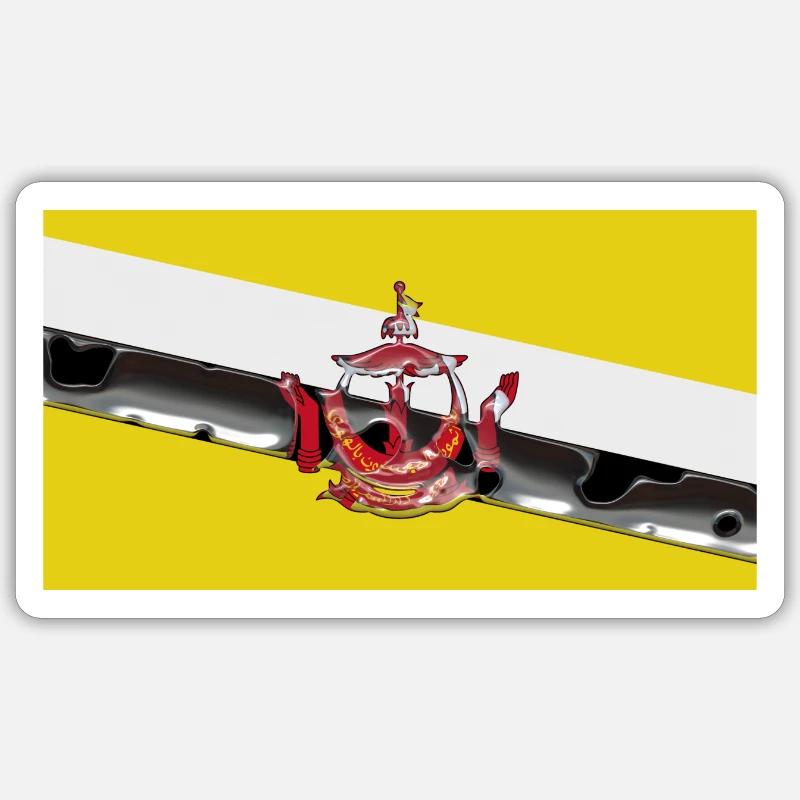 Brunei - Sticker taille S (10 x 10 cm) - blanc mat
