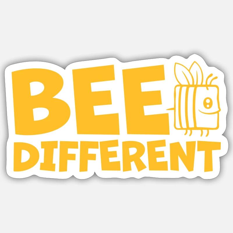 bee citation différente - Sticker taille S (10 x 10 cm) - blanc mat