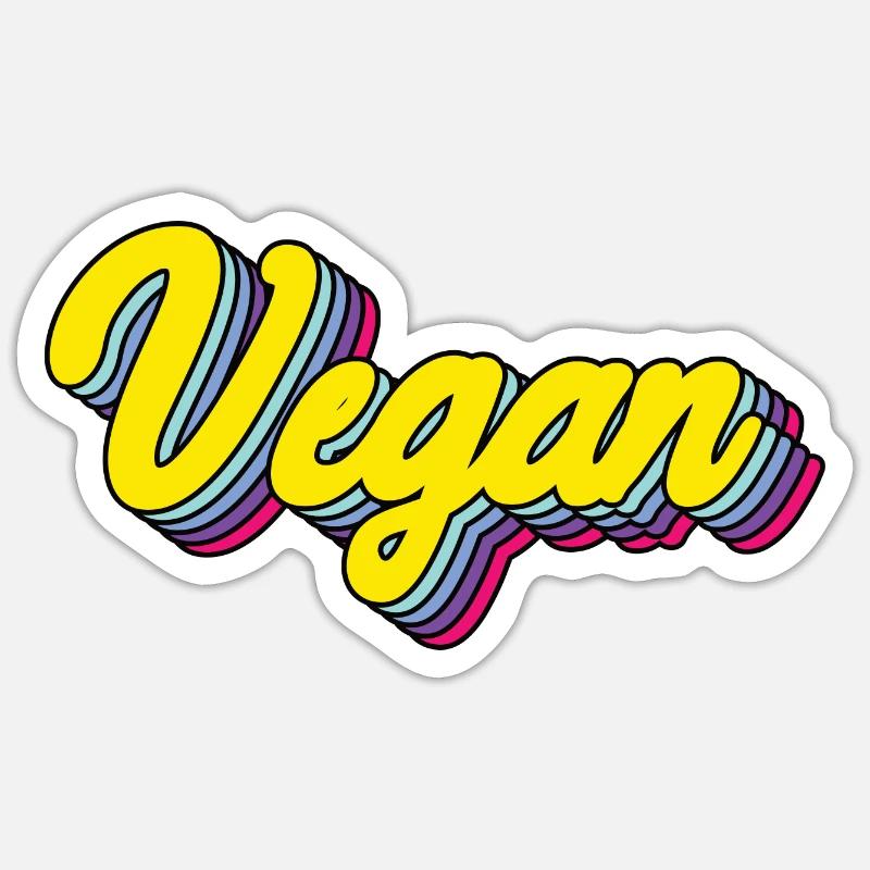 Végétalien - Sticker taille S (10 x 10 cm) - blanc mat