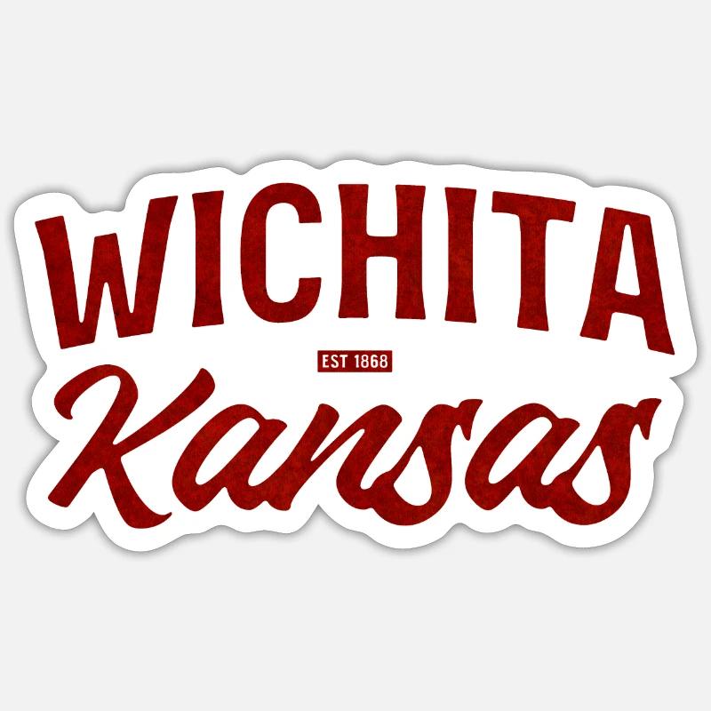 Wichita Kansas Retro Script Sticker size S (10 x 10 cm)