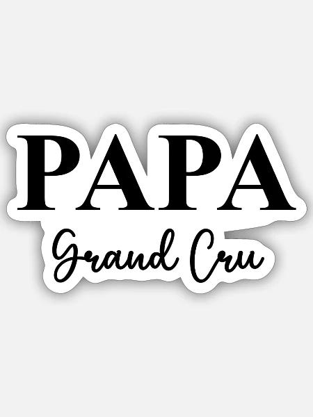 Papa Grand Cru - Sticker Größe S (10 x 10 cm) - Mattweiß