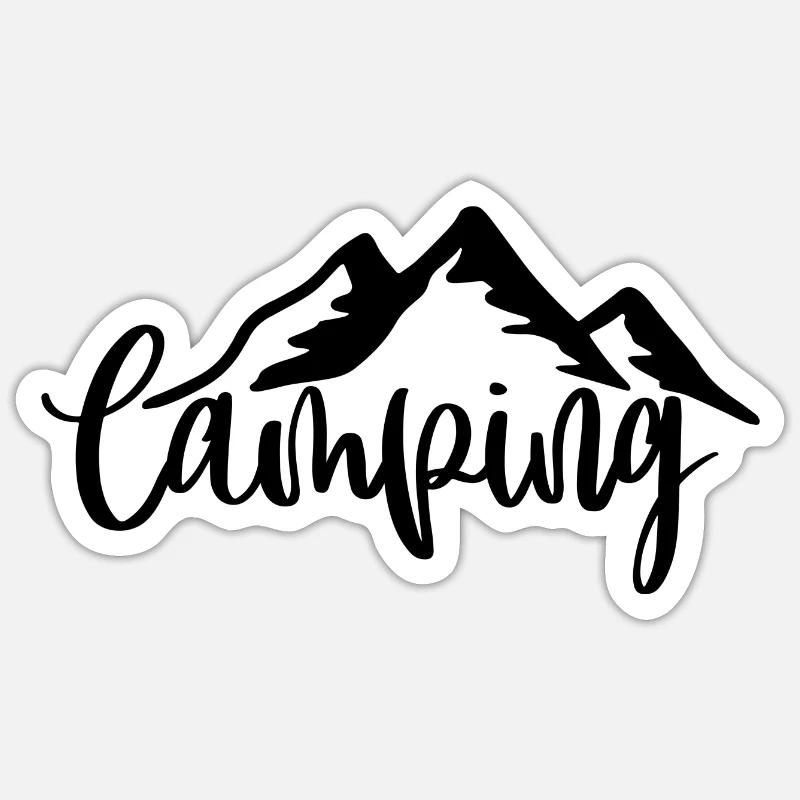 Camping - Sticker size S (10 x 10 cm) - white matte