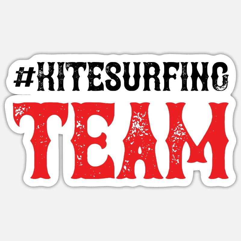 Équipe de kitesurf - Sticker taille S (10 x 10 cm) - blanc mat