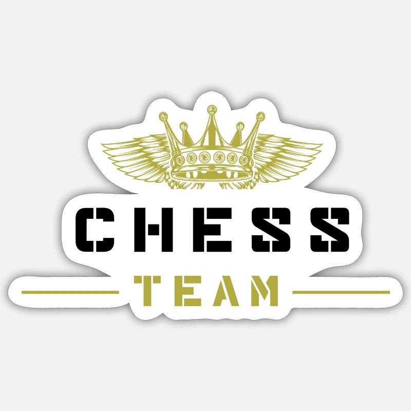 Équipe d’échecs - Sticker taille S (10 x 10 cm) - blanc mat