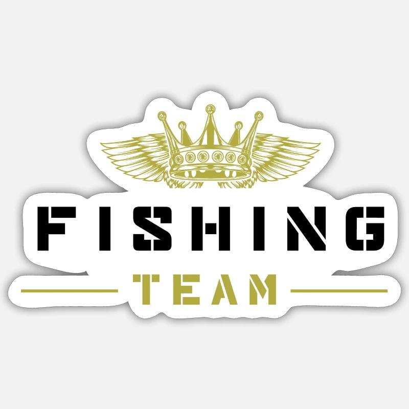 Équipe de pêche - Sticker taille S (10 x 10 cm) - blanc mat