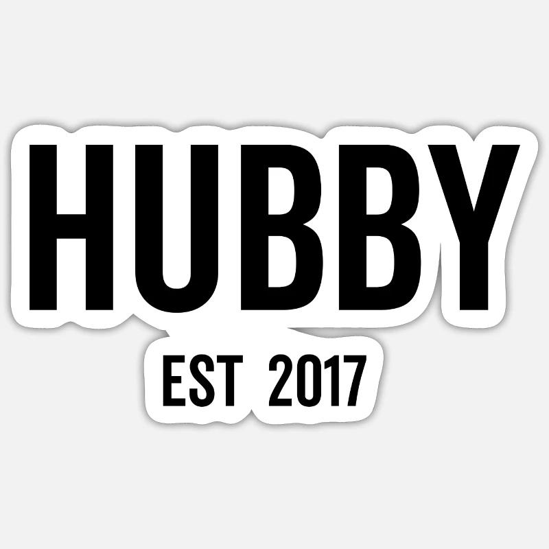 Ehemann Est 2017 Sticker Größe S (10 x 10 cm)