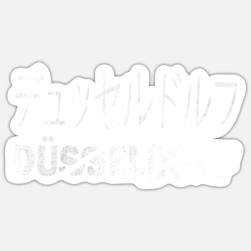 Dusseldorf Germany Japan Japanese script - Sticker size S (10 x 10 cm) - white matte