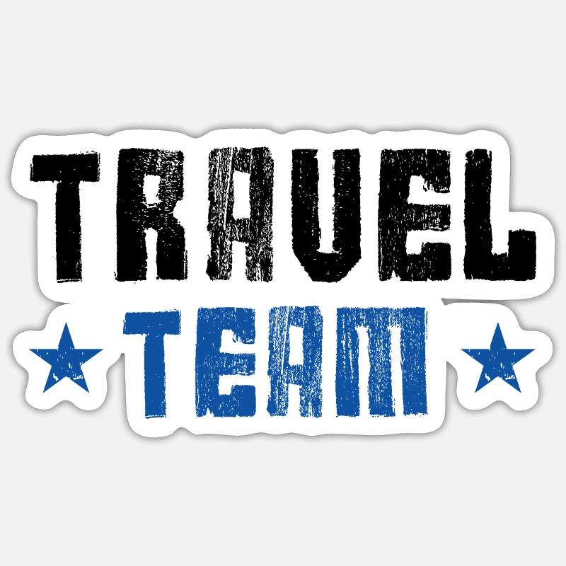 Travel Team - Sticker size S (10 x 10 cm) - white matte