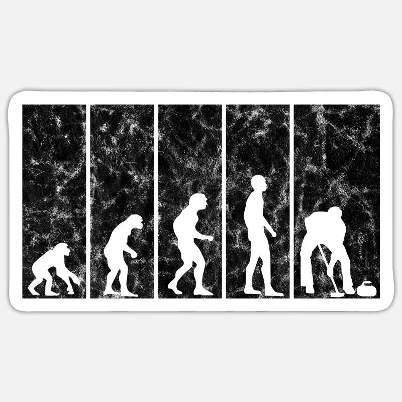 Eis Curling Curler Eisstockschießen Evolution Sticker Größe S (10 x 10 cm)